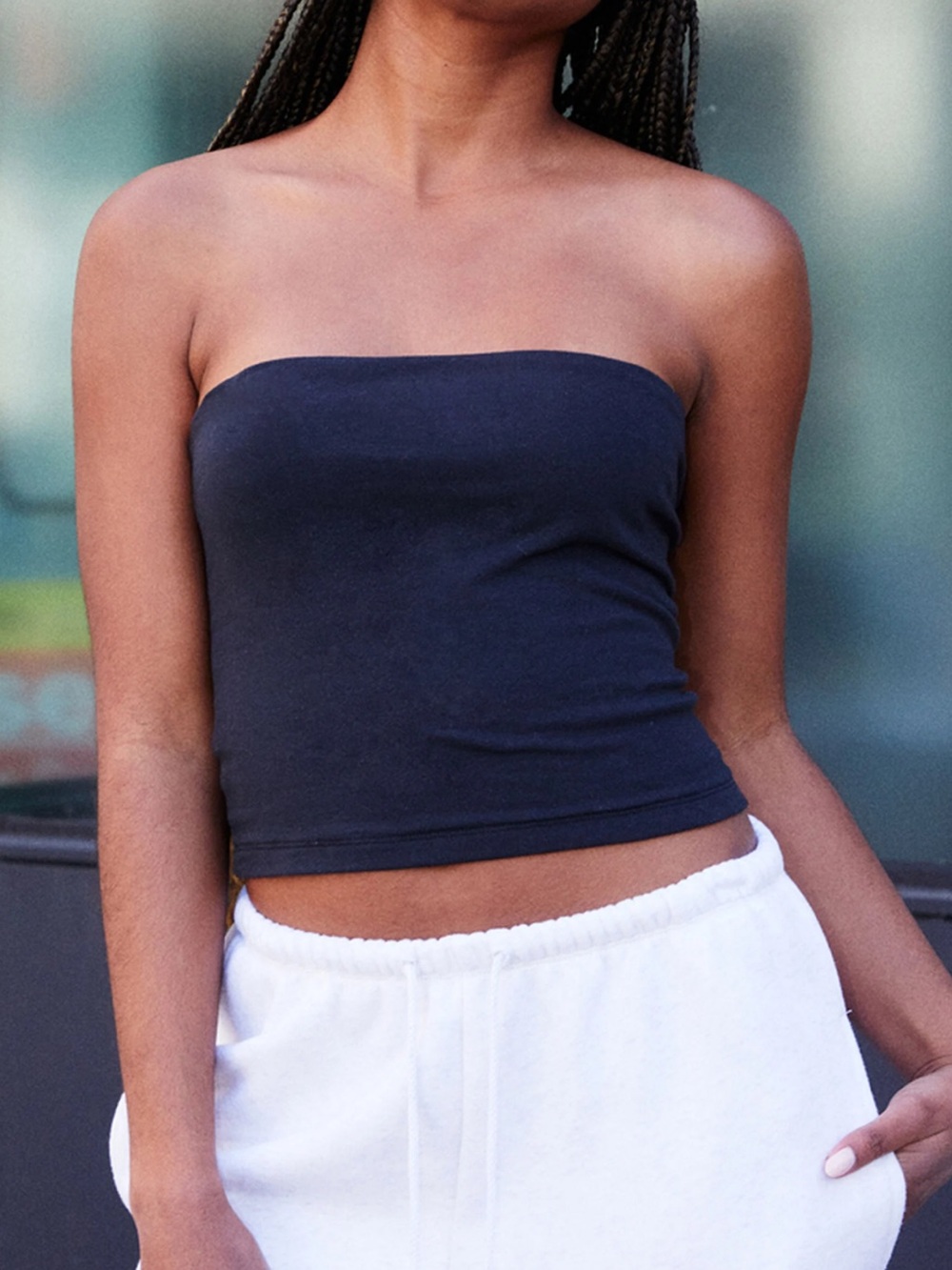 Brandy Melville Strapless Tube Top Navy